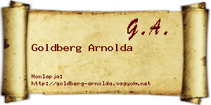 Goldberg Arnolda névjegykártya